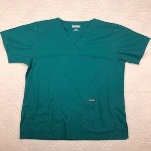 Landau blue scrub top size M